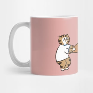 funny pug and cat making bread Mug